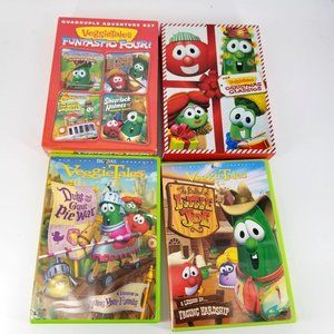 Veggie Tale DVD Movie Show Film Cartoon Lot 4 Kid Child Christian Religious
